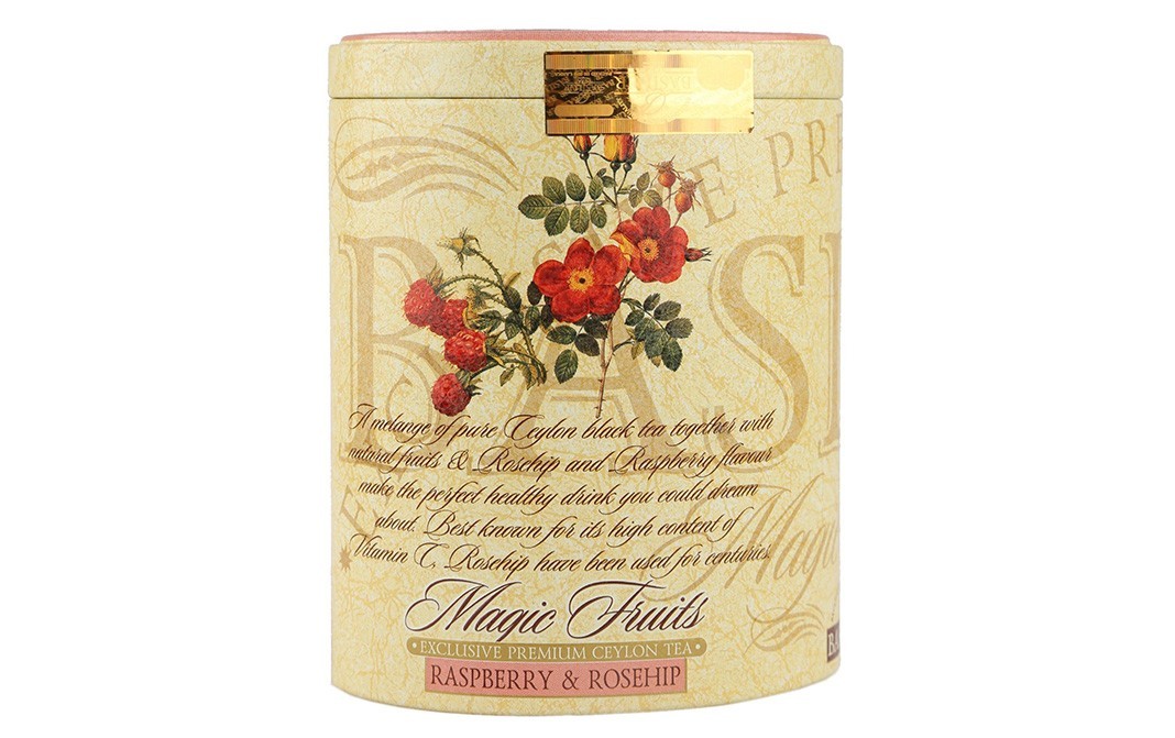 Basilur Magic Fruits Ceylon Tea Raspberry & Rosehip   Container  100 grams